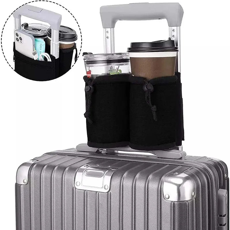 Luggage Travel Cup Holder Durable Fits All Suitcase Handles